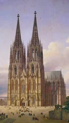 Vista ideale del Duomo di Colonia da sud-ovest